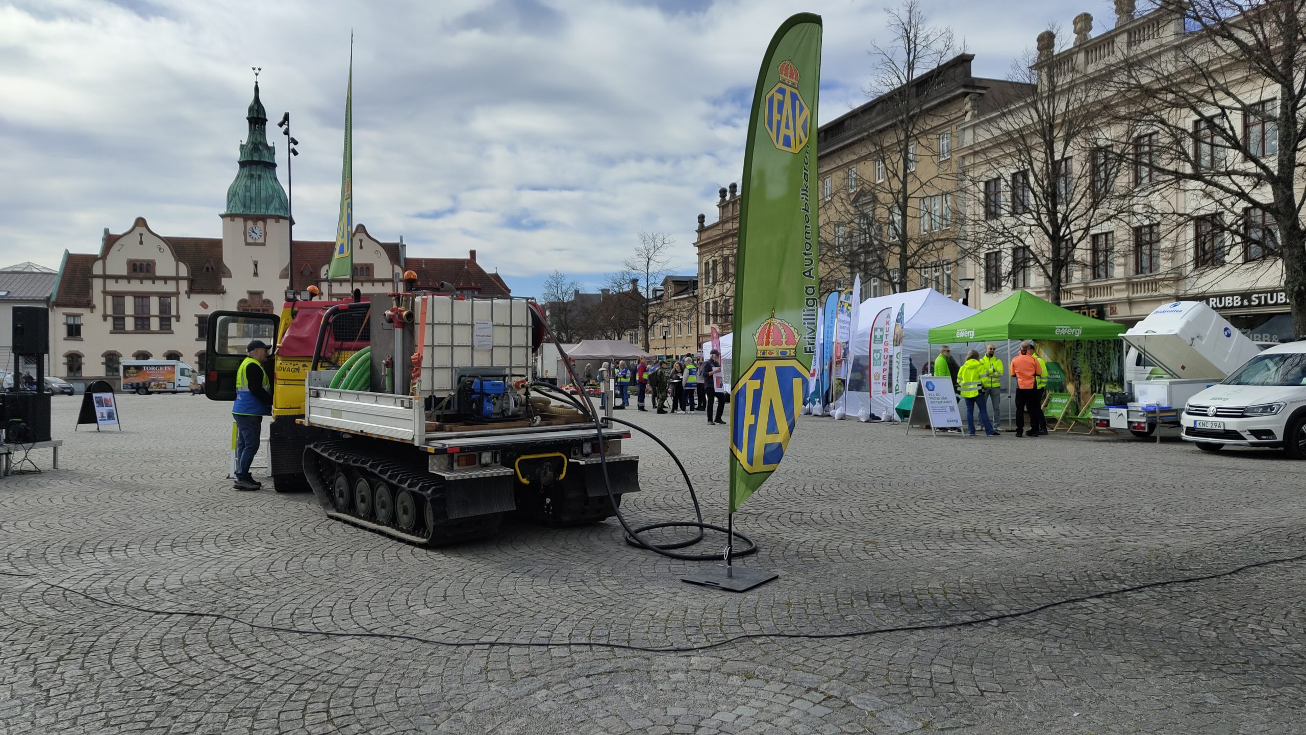 FAK Blekinges bandvagn med brandsläckningsutrustning